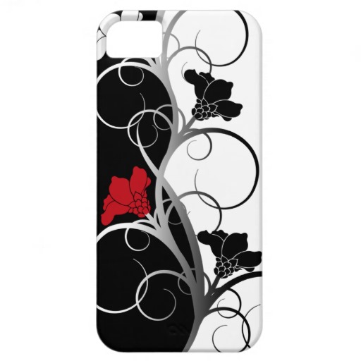 black_white_flowers_iphone_5_case zazzle.com